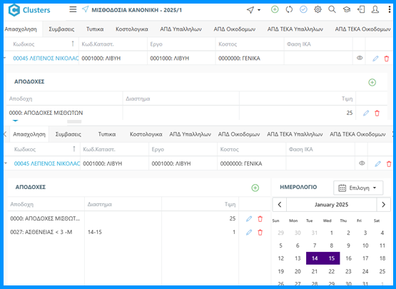 Clusters - Απασχόληση